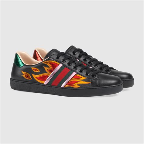 gucci ace flame on feet|ace sneakers gucci.